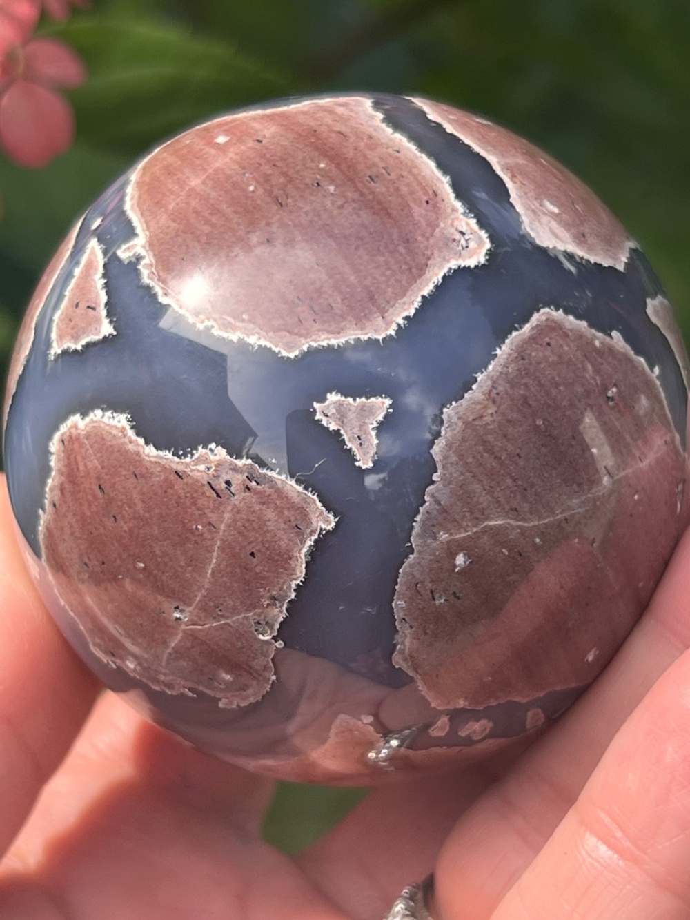 Football (7) agate sphere | crystal ~ uv reactive